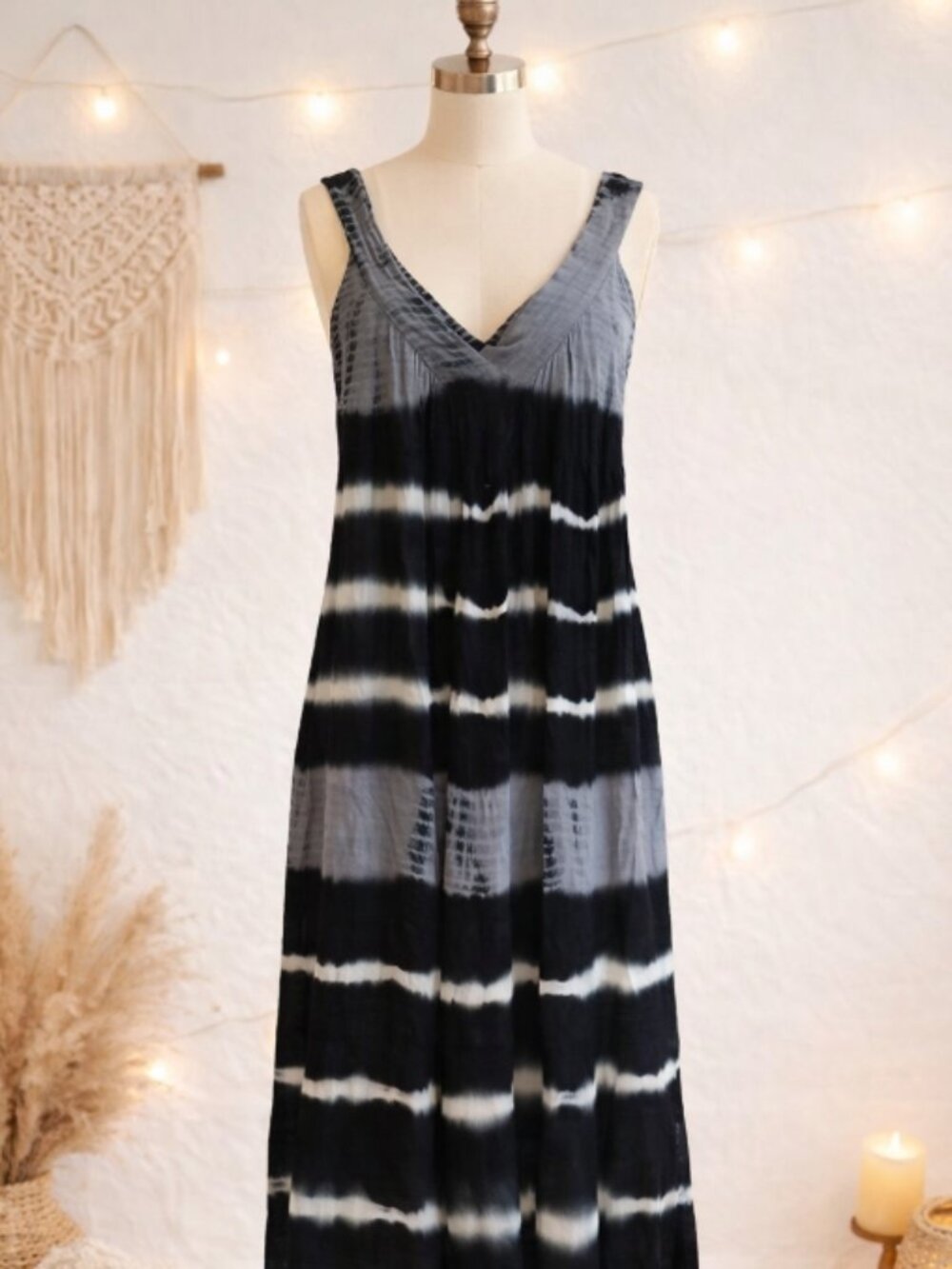 In Gear Ombre Tie-Dye Midi Dress One Size Flowy Boho Festival Summer Beach India